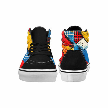WOMEN'S Comic Book Halftone High Top Canvas Cottagecore Shoes