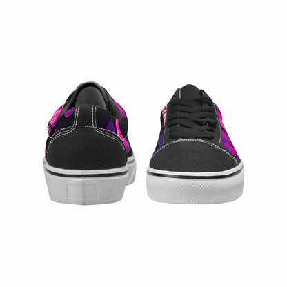 WOMEN'S Pink + Purple Skeletons Lace-Up Canvas Vivid Custom Sneakers