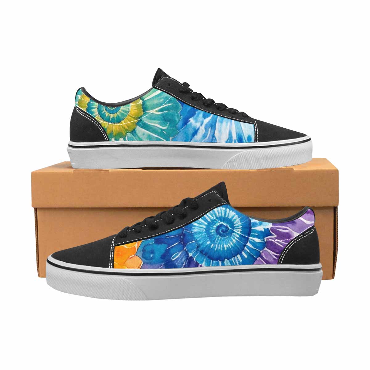 MEN'S Tie Dye Swirl Canvas Lace-Up Vibrant Chaos Sneakers