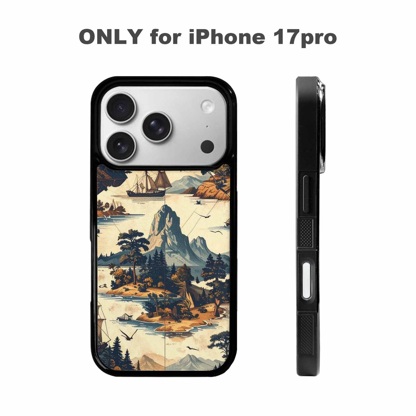 iPhone 17 Pro Case — Vintage Travel Artwork Pattern Retro Vintage, Personalized Phone Case