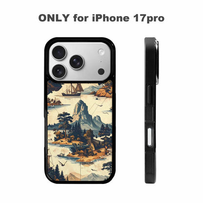 iPhone 17 Pro Case — Vintage Travel Artwork Pattern Retro Vintage, Personalized Phone Case