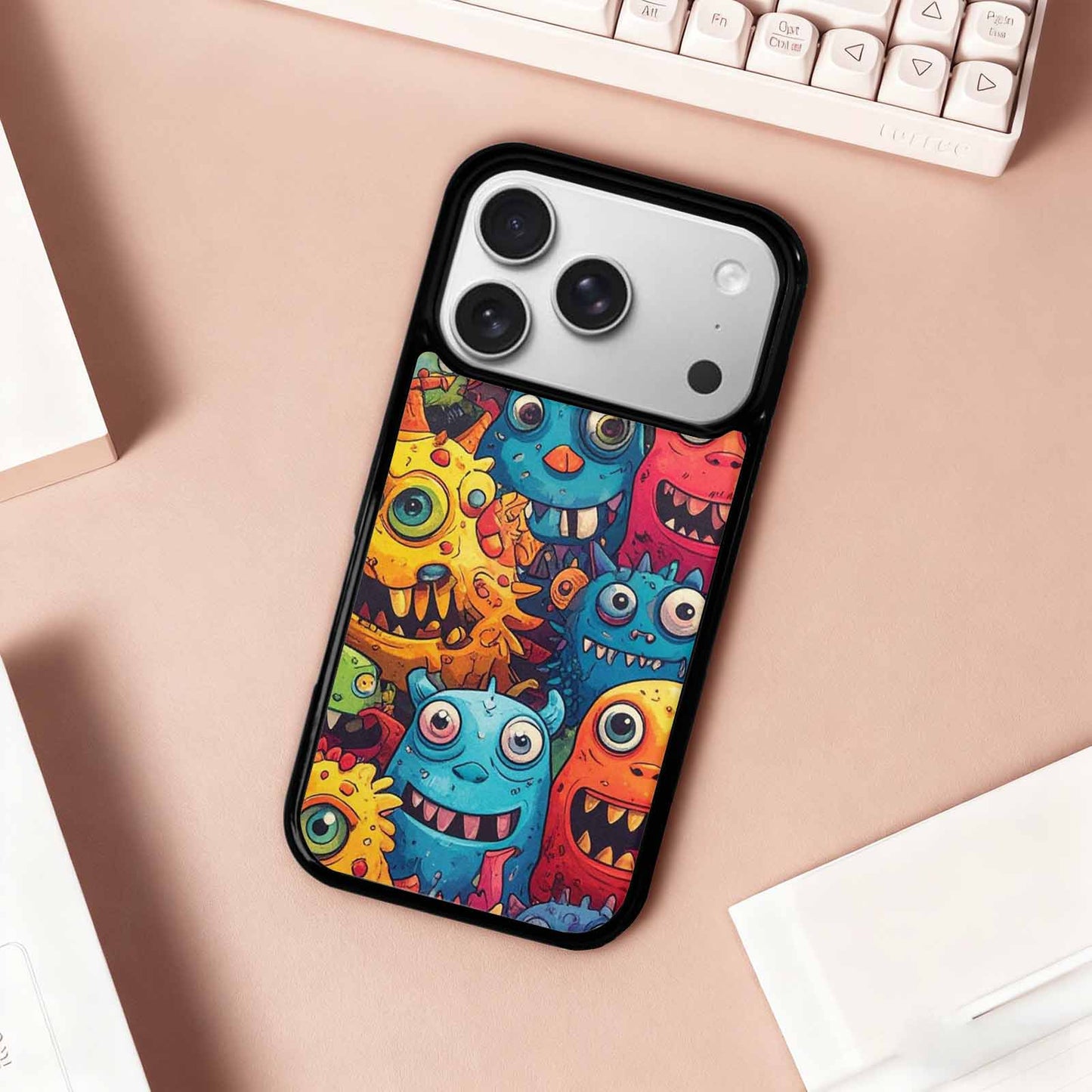 iPhone 17 Pro Case — Small Cartoon Monster Character Pattern Cartoon, Unique Phone Case Design