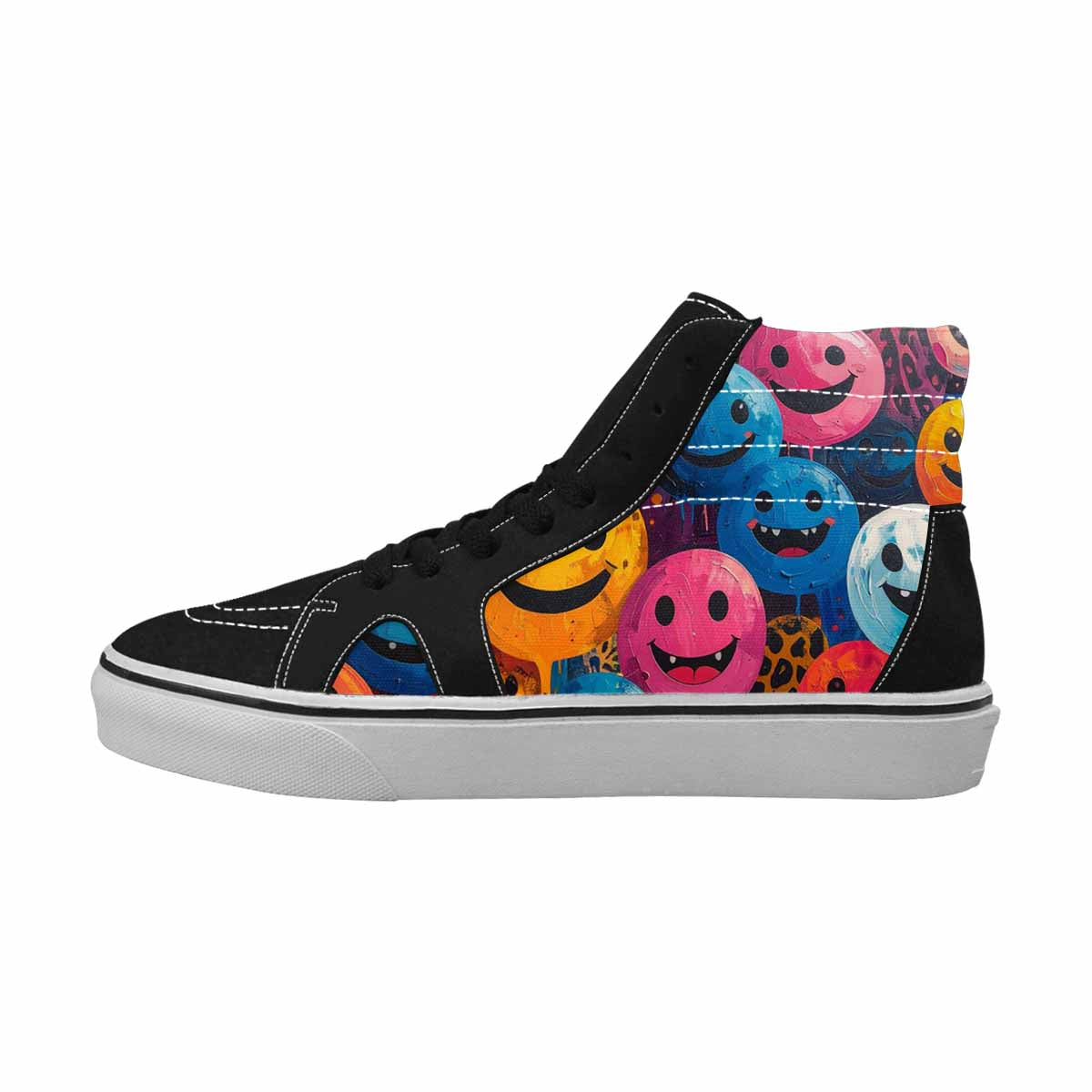 MEN'S Smiley Faces  Animal High Top Canvas Dreamlike Custom Shoes