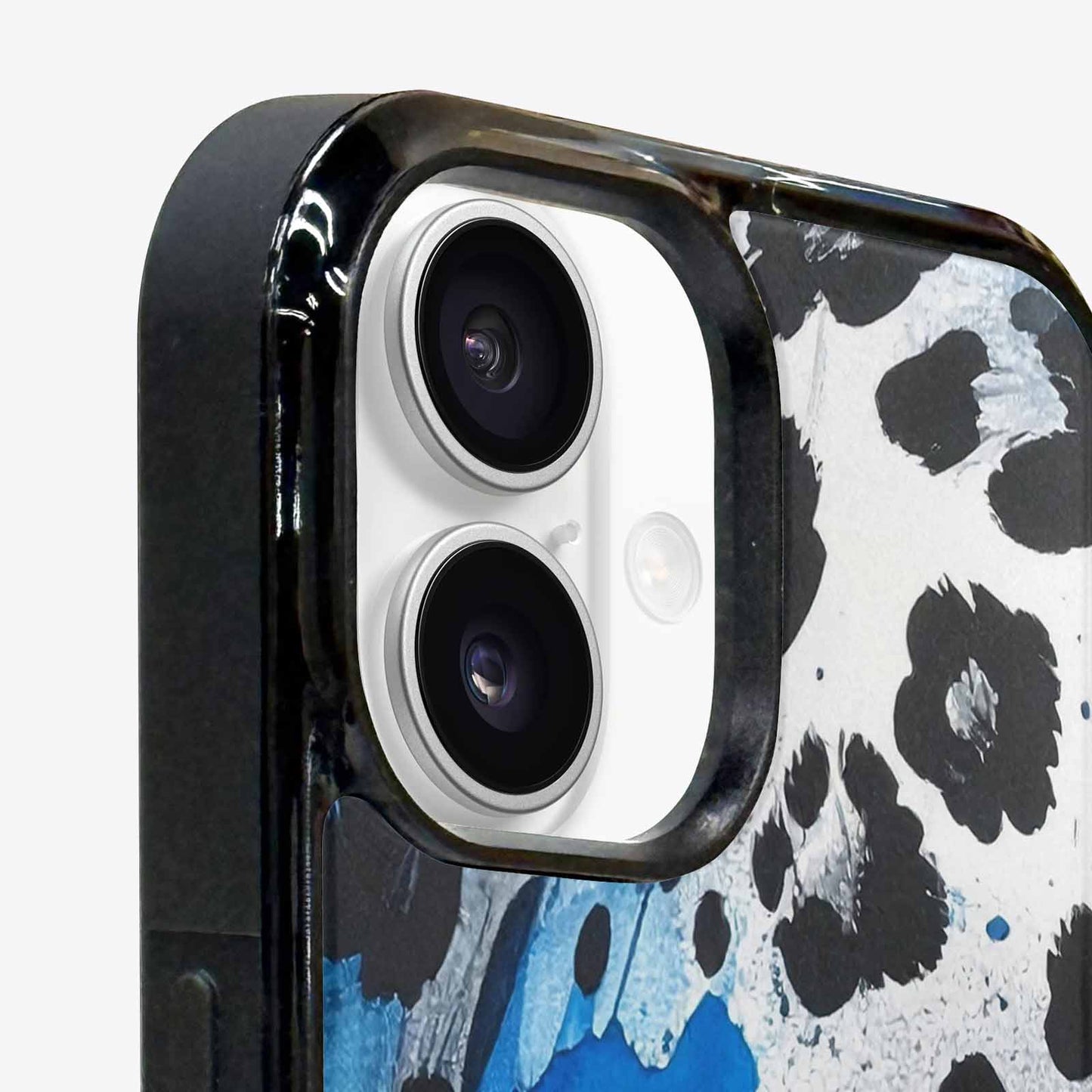 iPhone 16 Plus Case — Animal Print Black Blue Ink Animal, Custom Printed Phone Case