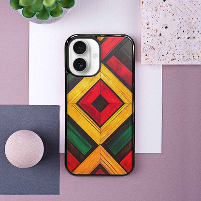 iPhone 16 Case — African Kente Cloth Inspired Pattern Geometric, Original Design Phone Case
