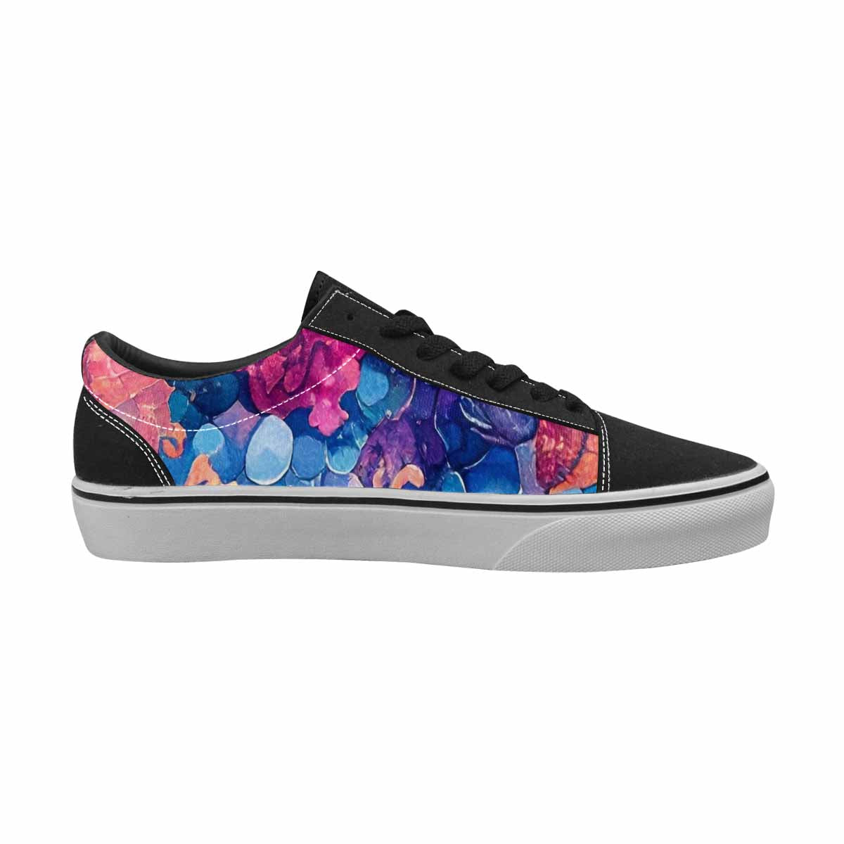 MEN'S Fish Scale Coral Canvas Lace-Up Dark Academia Custom Sneakers