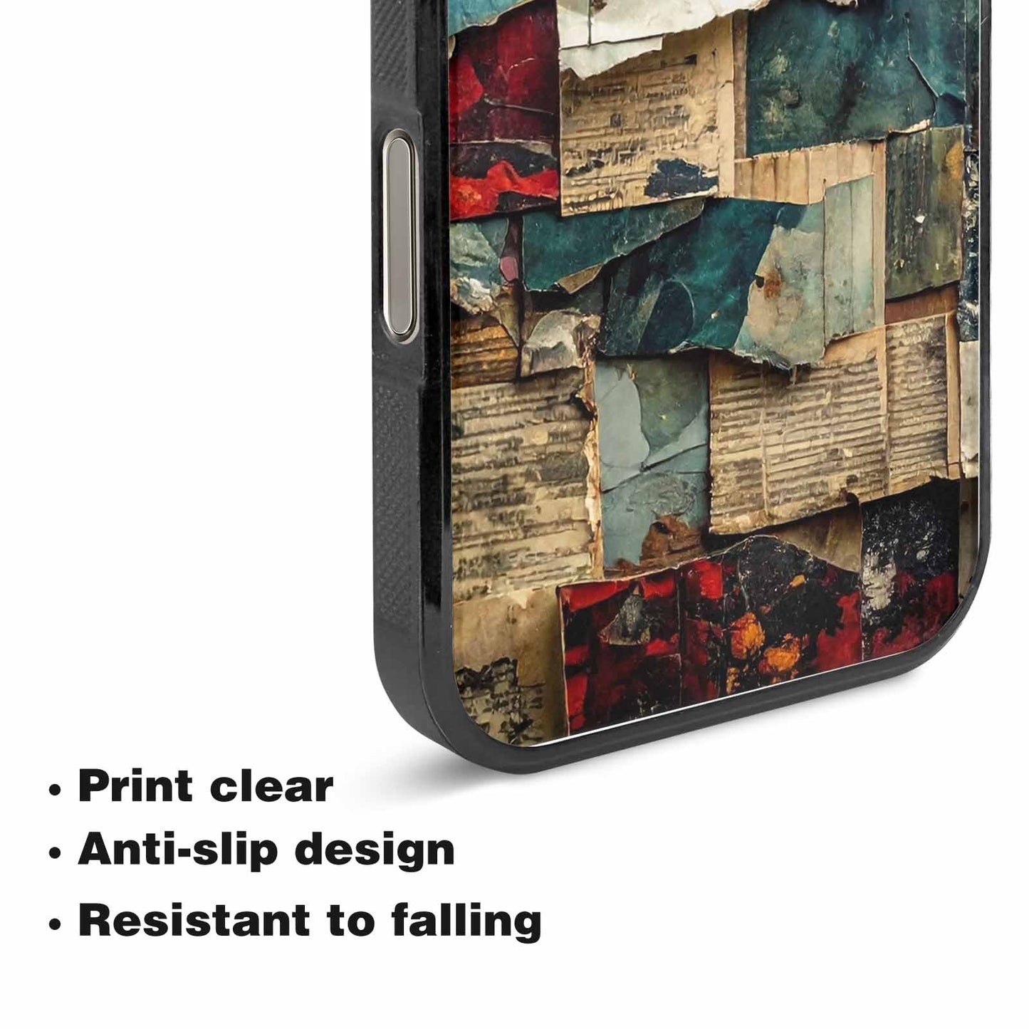 iPhone 15 Pro Max Case — Distressed Grunge Texture Pattern Hundreds Of, Customized Protective Case