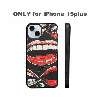 iPhone 15 Plus Case — Googly Cartoon Mouths, Personalized Phone Case