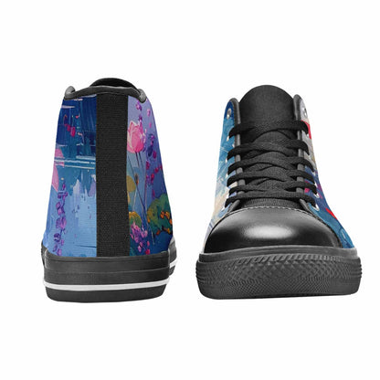 WOMEN'S Monet-Style Impressionist Water High Top Canvas Aesthetic Sneakers