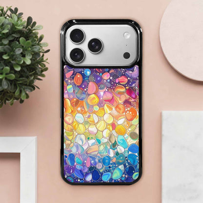 iPhone 17 Pro Max Case — Holographic Iridescent Shimmer Pattern Original Art, Customized Protective Case