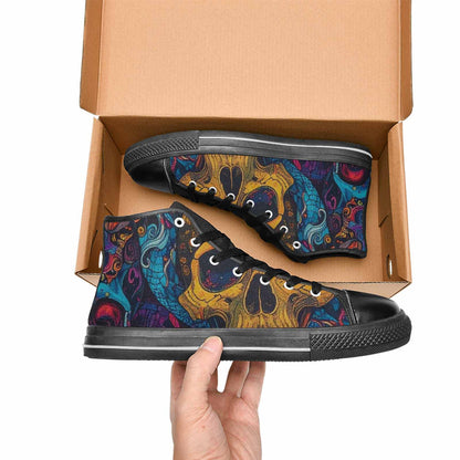WOMEN'S Snakes And Skulls Collage High Top Canvas Dark Academia Custom Sneakers