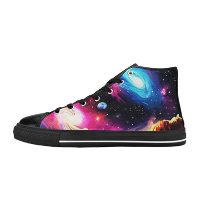 MEN'S Acrylic Galaxy Art Men’S High Top Canvas Neon Fantasy Custom Shoes
