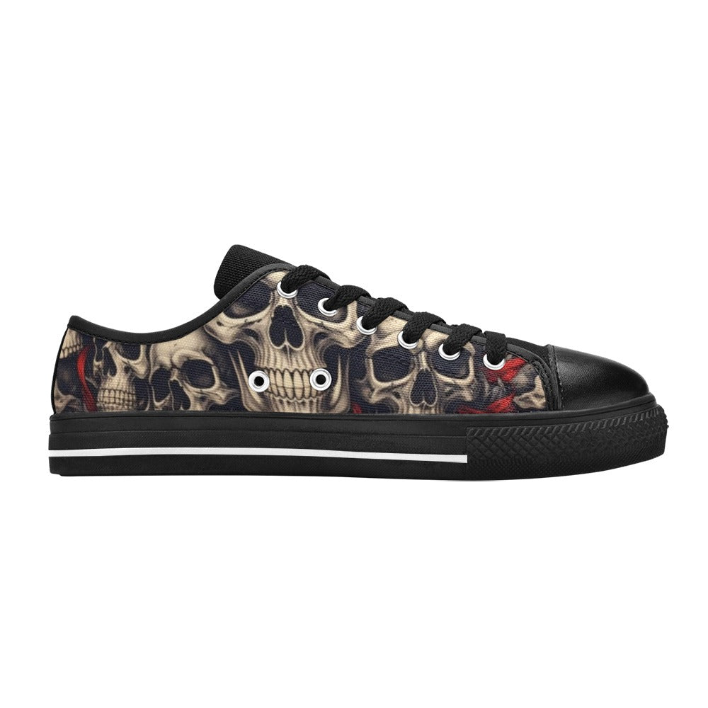 MEN'S Patriotic Skull Flag Low Top Canvas Surreal Sneakers
