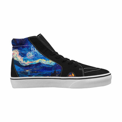 WOMEN'S Starry Night Van Gogh High Top Canvas Vibrant Chaos Shoes