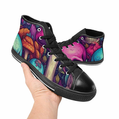 MEN'S Mushroom Skull High Top Canvas Y2K Custom Shoes