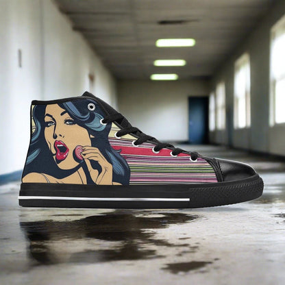 Wolf Blue Gold Vivid Bold Art - Freaky Shoes