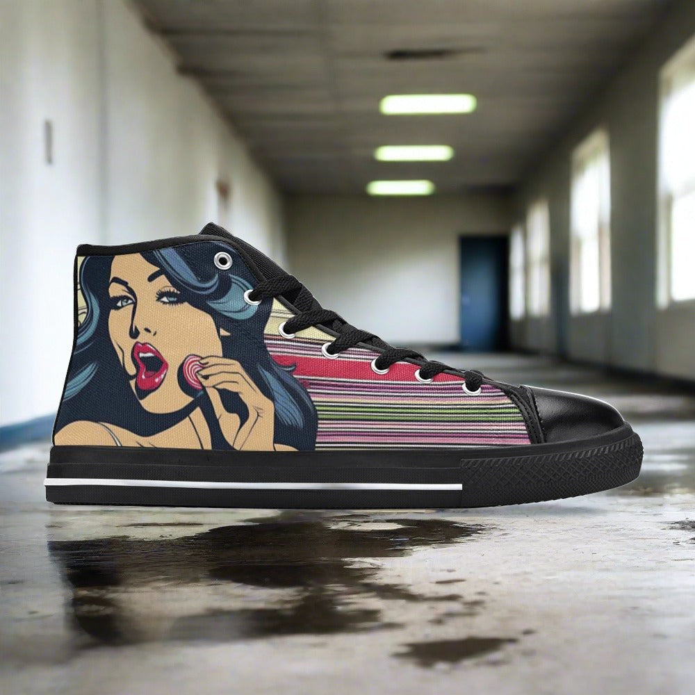 Phoenix Crimson Black Vivid MEN Bold Art - Freaky Shoes | Custom Art Sneakers