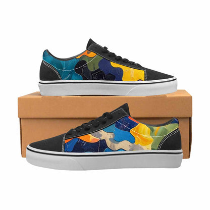 WOMEN'S Camo Patches Lace-Up Canvas Melting Art Custom Sneakers