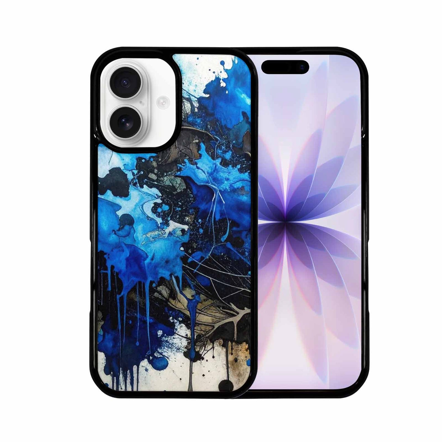 iPhone 17 Case — Black &amp; Blue Ink Camo, Custom Made Phone Cover