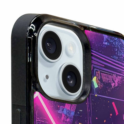 iPhone 15 Plus Case — Neon Grid Confetti, Customized Protective Case