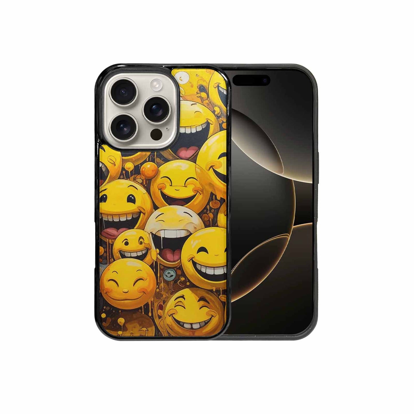 iPhone 16 Pro Case — Melting Moon Smiley Red Splatt Pvn, Custom Art Phone Cover