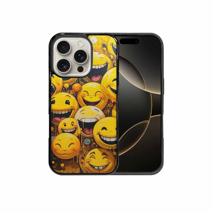 iPhone 16 Pro Case — Melting Moon Smiley Red Splatt Pvn, Custom Art Phone Cover