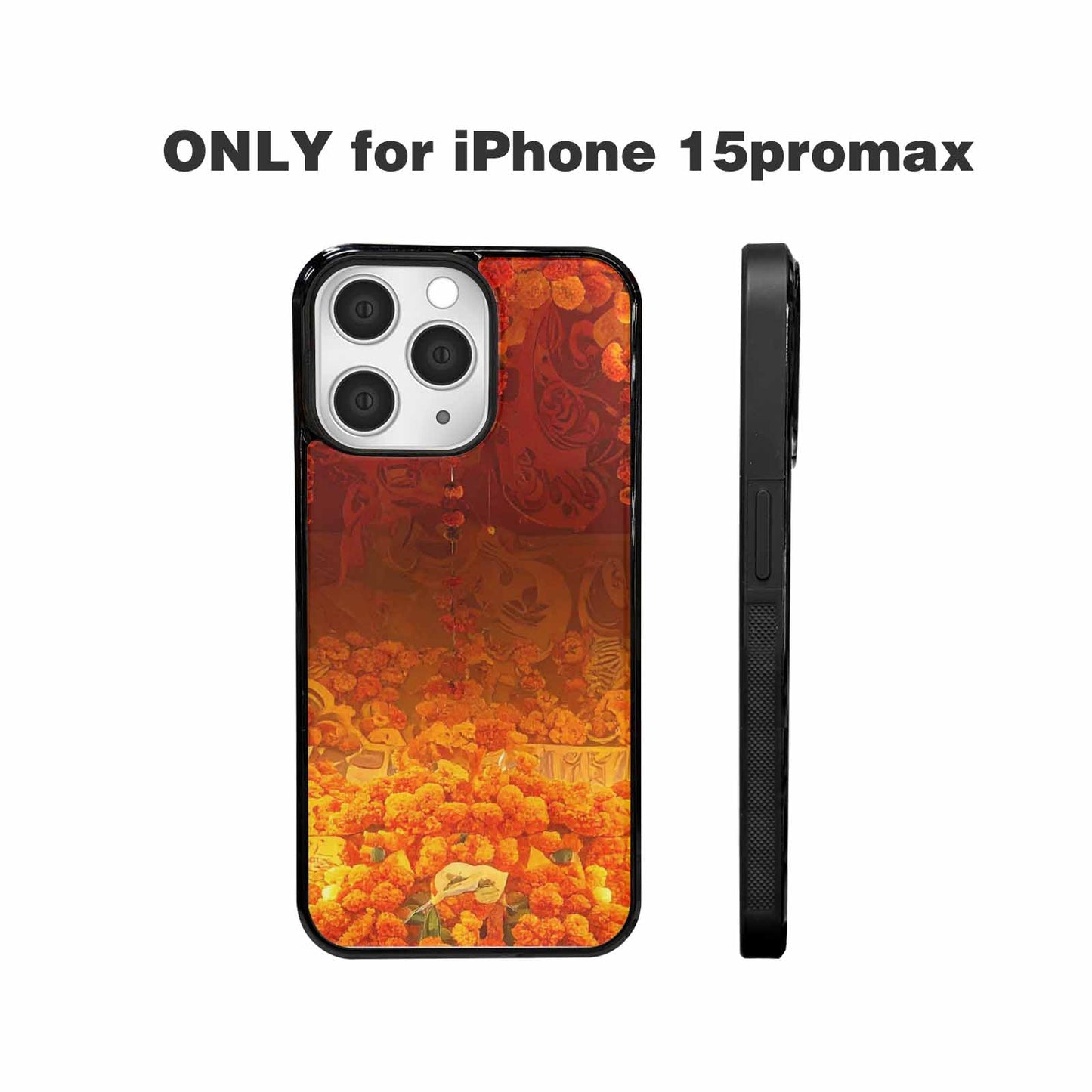 iPhone 15 Pro Max Case — Marigold Day Of The Dead Marigold, Custom Print Case Cover