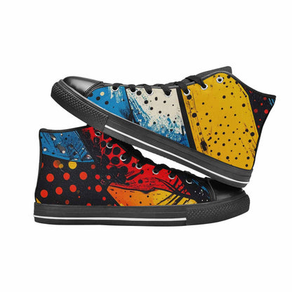 MEN'S Comic Book Halftone High Top Canvas Wallpaper Art Custom Shoes