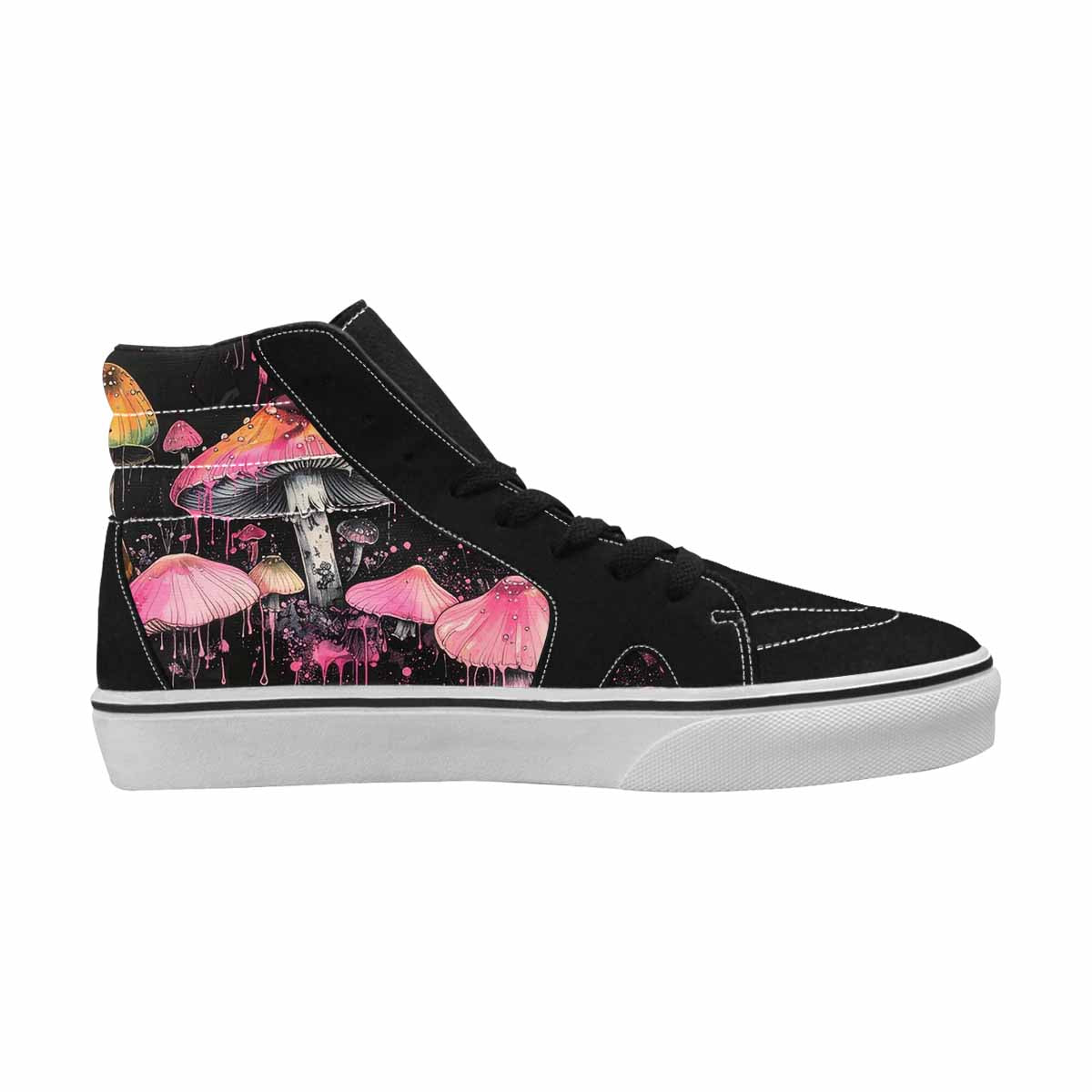 MEN'S Rainbow Drip Mushrooms High Top Canvas Neon Fantasy Custom Shoes