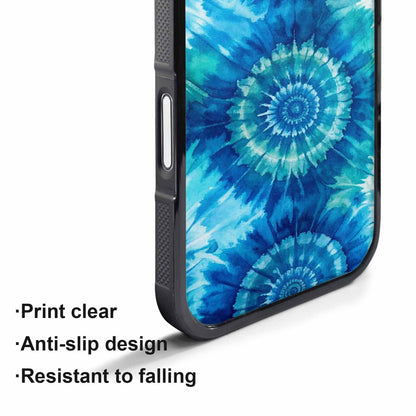 iPhone 17 Air Case — Tie Dye Ocean Blues Blended Tie, Custom Made Phone Cover