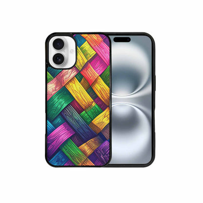 iPhone 16 Plus Case — Polysexual Flag Color Theme Small Rainbow, Custom Designed Case Cover