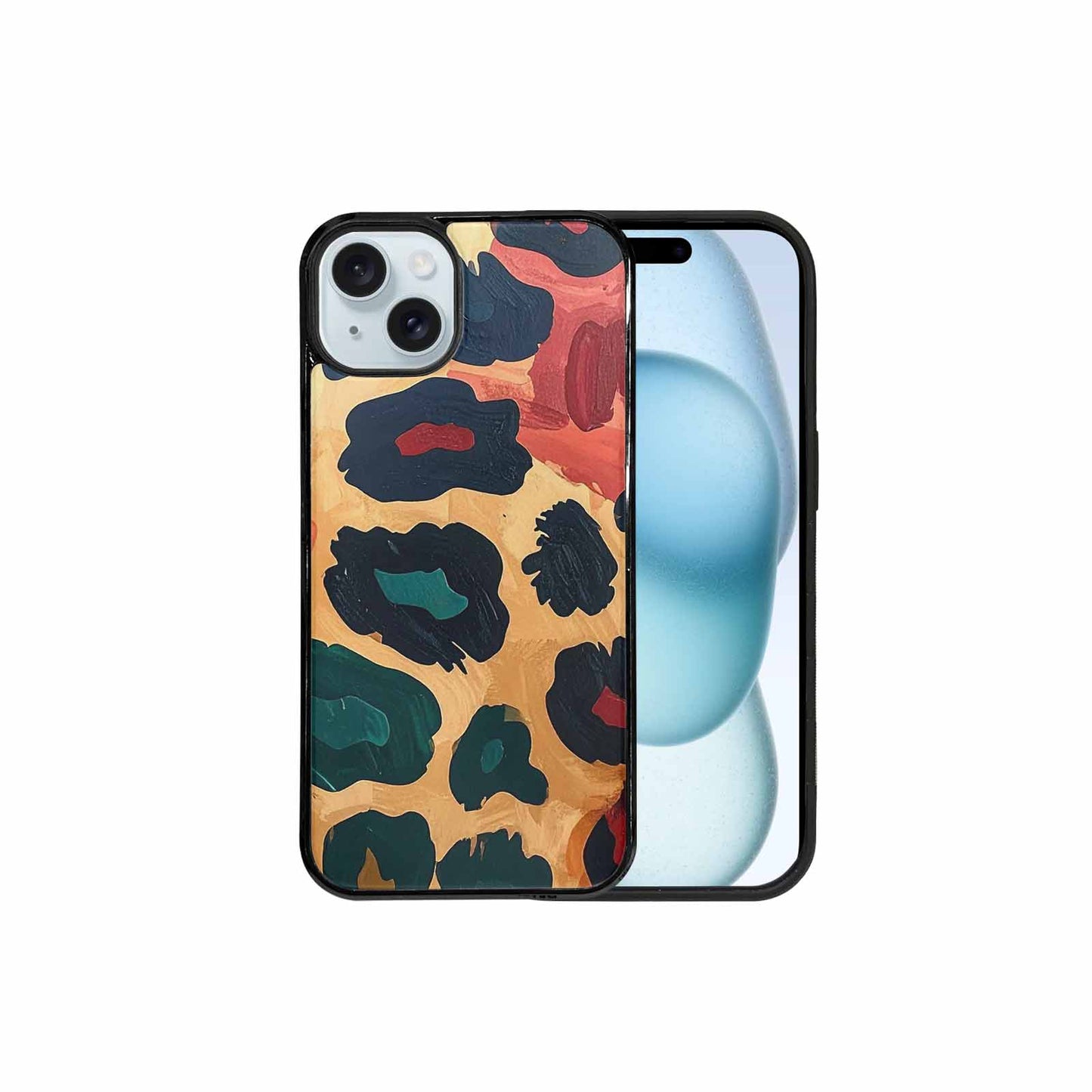 iPhone 15 Plus Case — Leopard Wallpaper Print, Original Design Phone Case