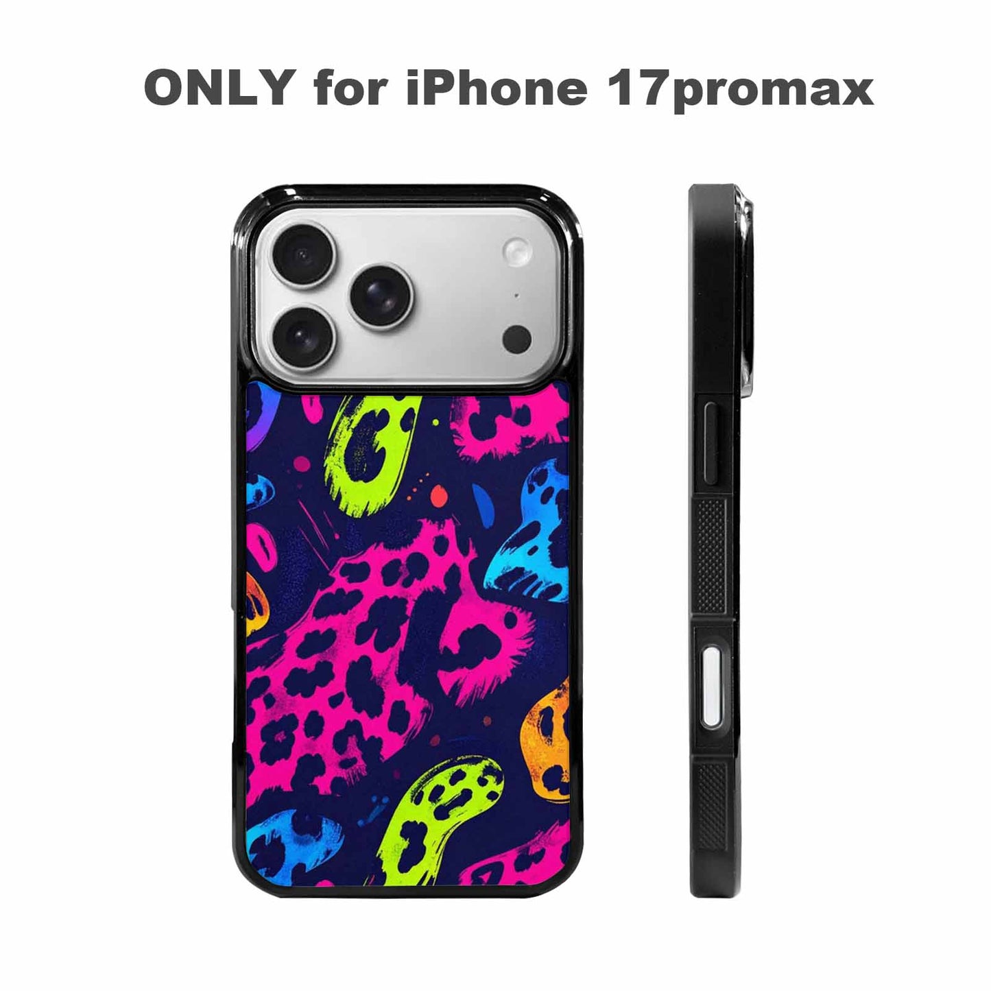 iPhone 17 Pro Max Case — Leopard Print Neon Seamless Animal Print, Custom Phone Case