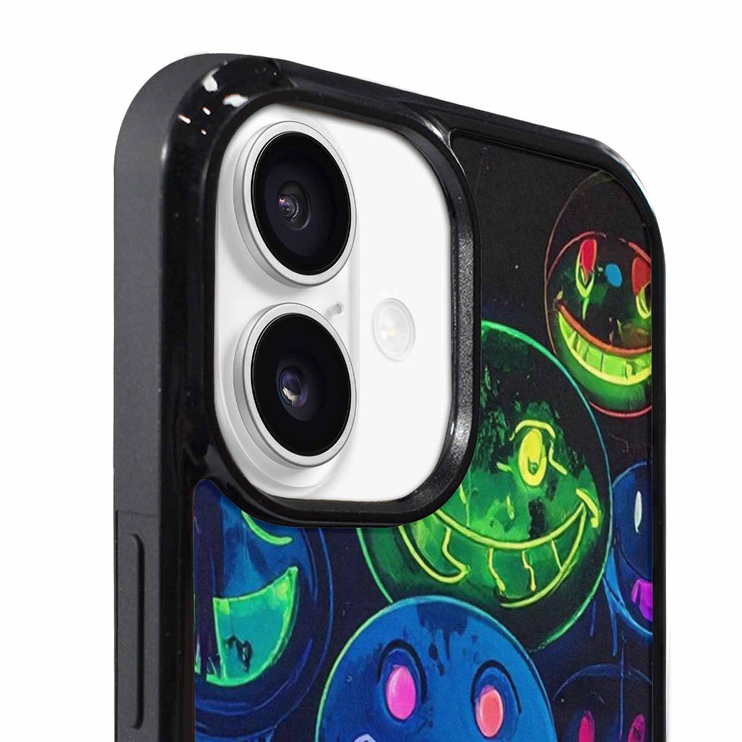 iPhone 17 Case — Smiley Faces Glow Original Art, Unique Phone Case Design