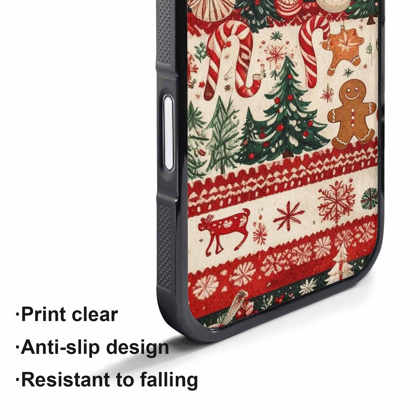 iPhone 17 Pro Max Case — Small Christmas Holly Snowflake Original Art, Custom Made Phone Cover