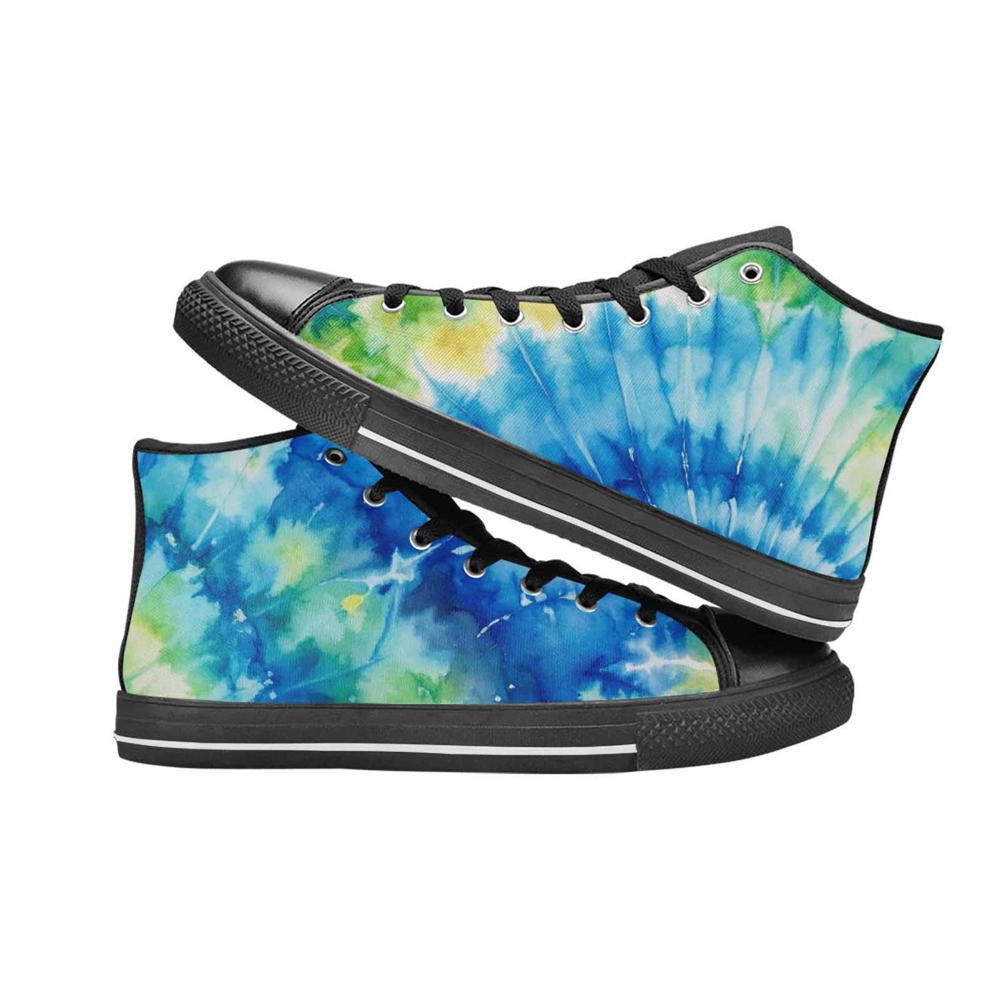 MEN'S Tie Dye Swirl High Top Canvas Neon Fantasy Custom Shoes