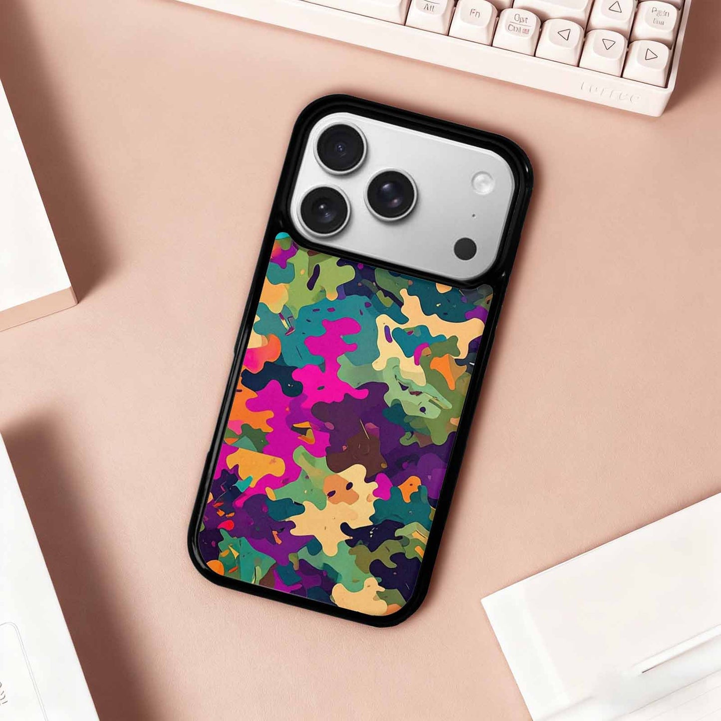 iPhone 17 Pro Case — Small Military Camouflage Blotch Pattern Camo, Custom Made Phone Cover