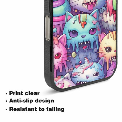 iPhone 16 Pro Max Case — Pastel Gore Cat Character Pattern Hundreds, Unique Phone Case Design