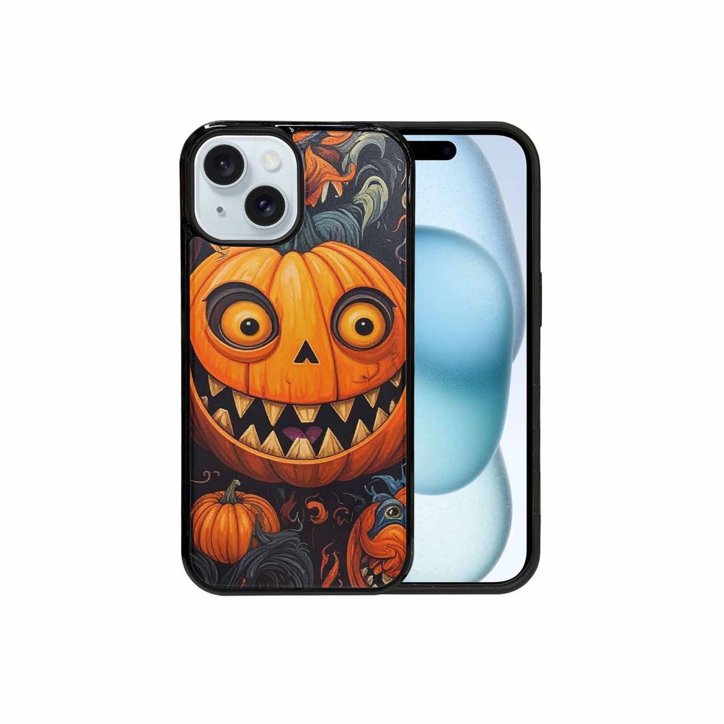 iPhone 15 Case — Cartoon Pumpkin Monster, Unique Phone Case Design