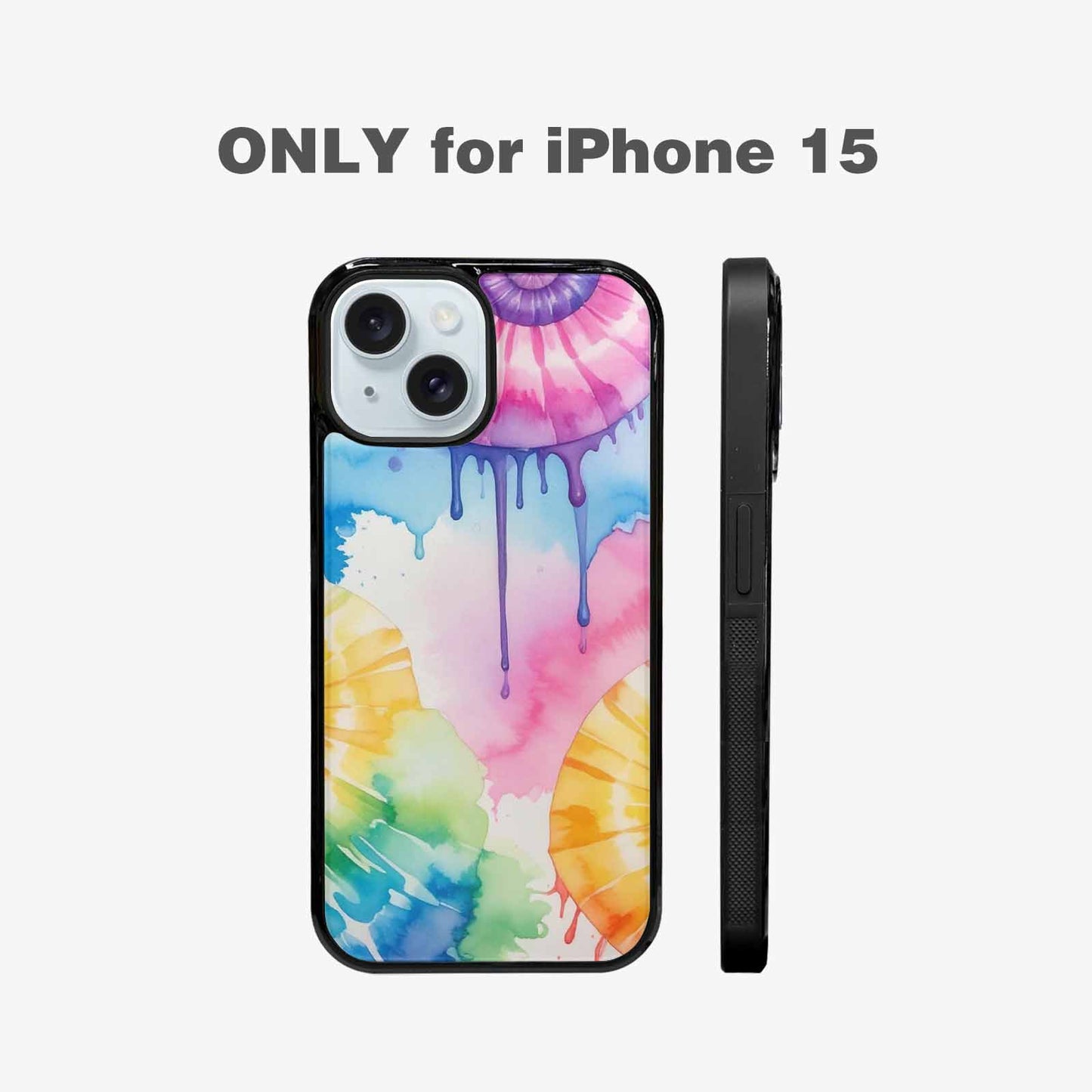iPhone 15 Case — Dripping Tie Dye Spiral, Custom Phone Case