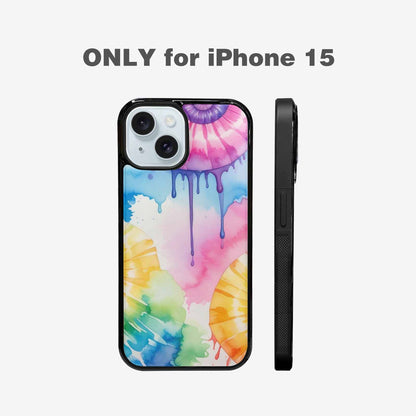 iPhone 15 Case — Dripping Tie Dye Spiral, Custom Phone Case