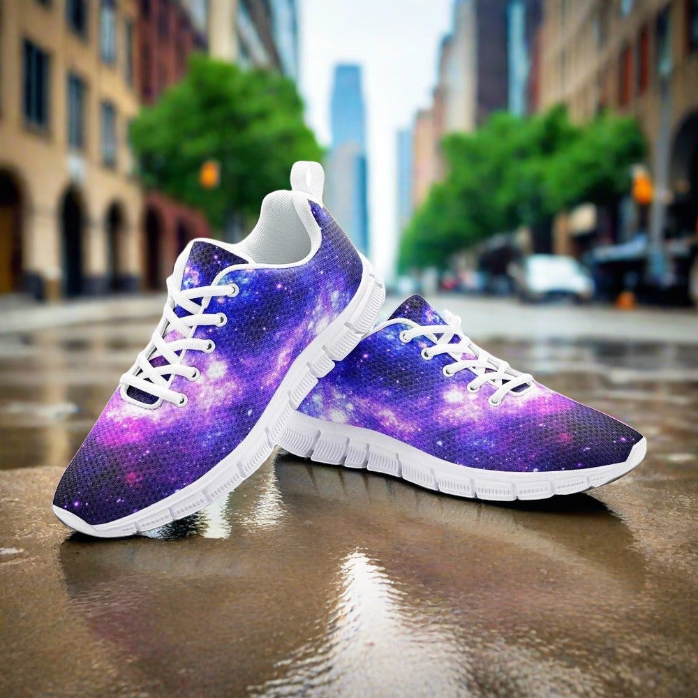 Custom Galaxy Art high-top canvas shoes with bold all-over art — Freaky Shoes