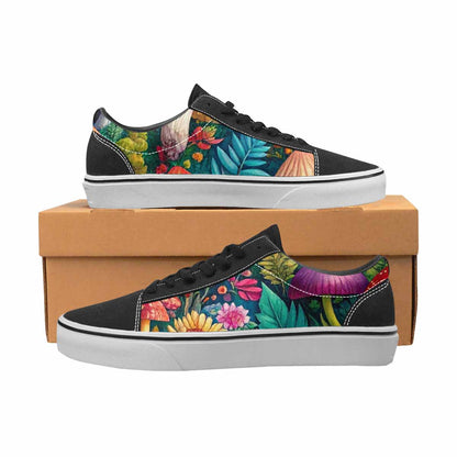 WOMEN'S Mushrooms  Botanical Mushrooms Lace-Up Canvas Melting Art Custom Sneakers