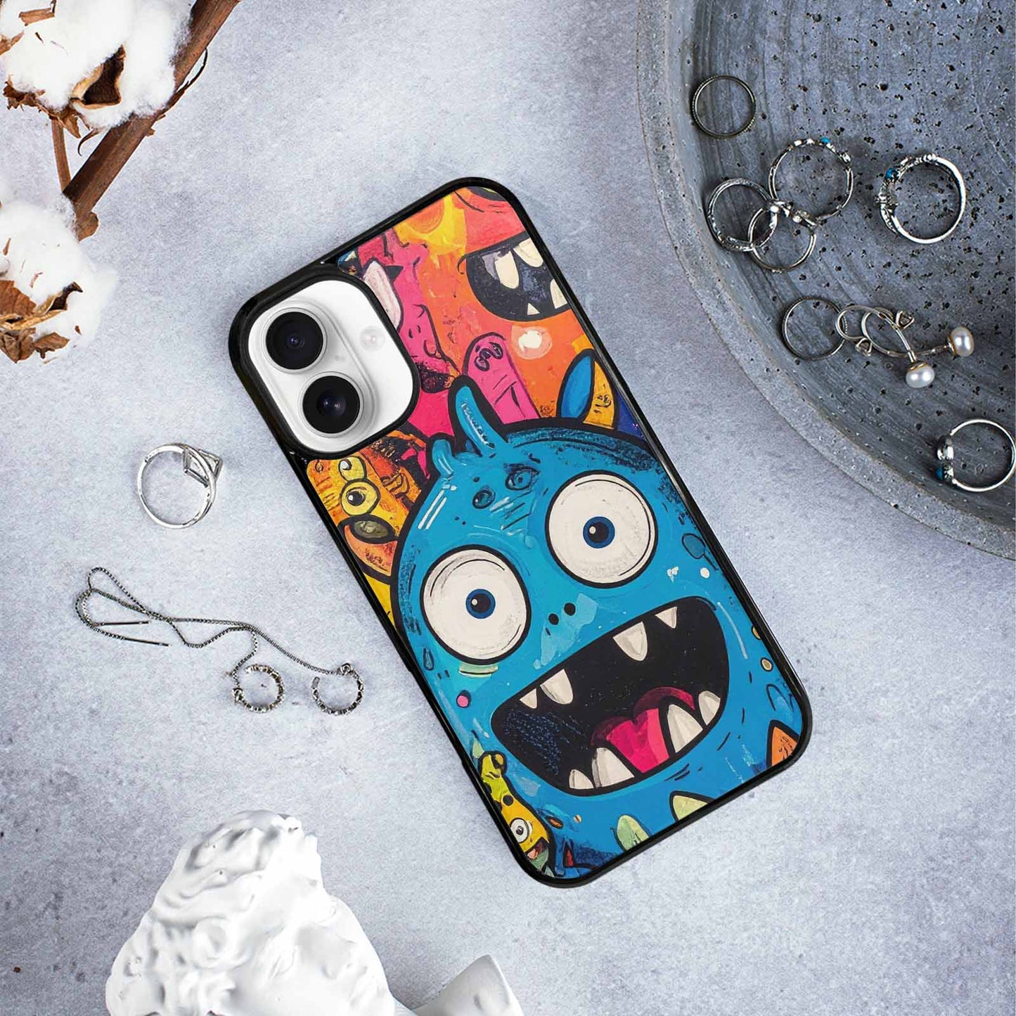 iPhone 16 Plus Case — Goofy Cartoon Monster, Custom Print Case Cover