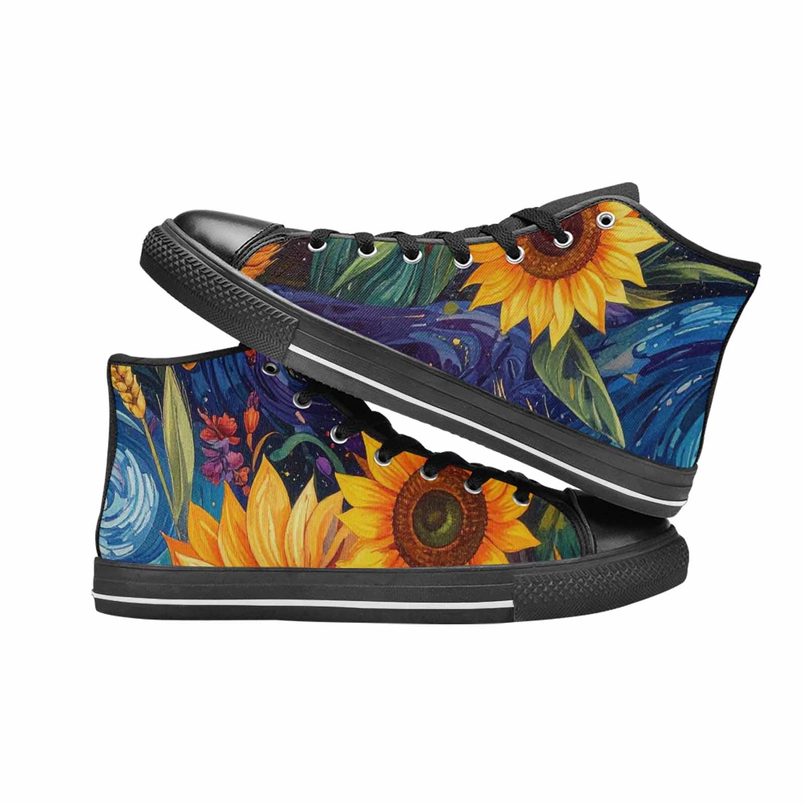 WOMEN'S Blend All Versions High Top Canvas Wallpaper Art Sneakers