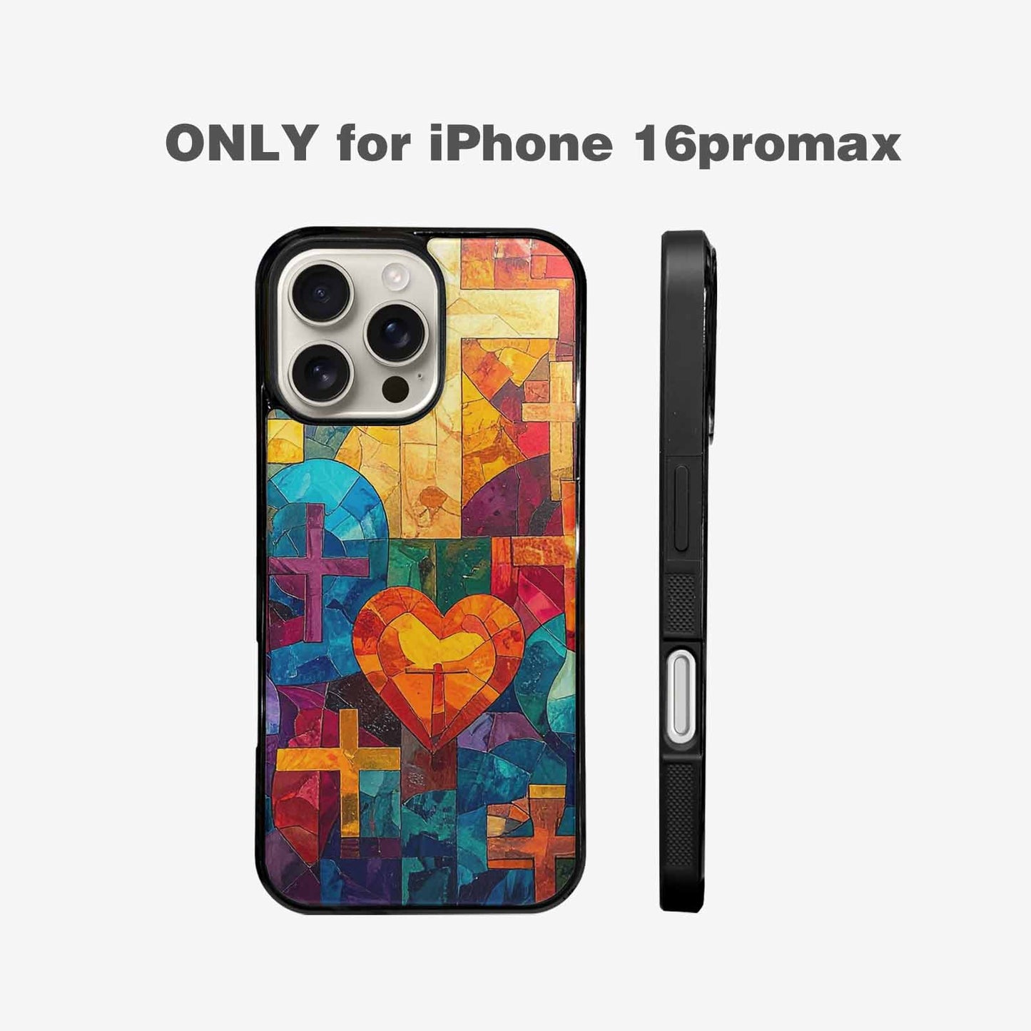 iPhone 16 Pro Max Case — Faith Cross And Faith Icons Pattern, Custom Designed Case Cover