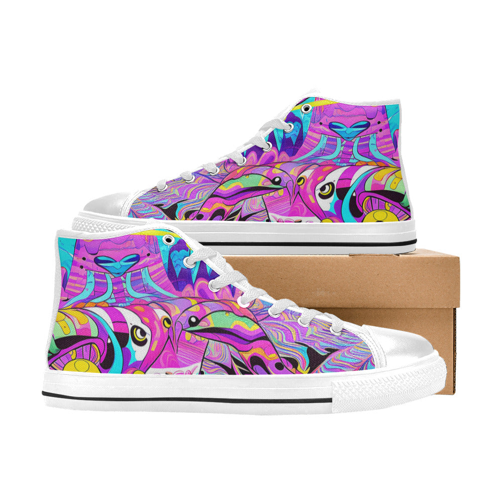 WOMEN'S Trip Art 2 High Top Canvas Vibrant Chaos Sneakers