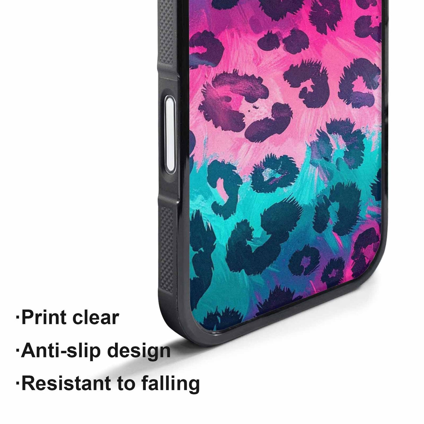 iPhone 17 Pro Max Case — Leopard Neon Pink Teal Airbrush Animal, Custom Made Phone Cover