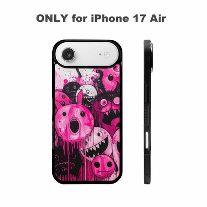 iPhone 17 Air Case — Black Pink Ink Monsters General Cartoon, Custom Phone Case