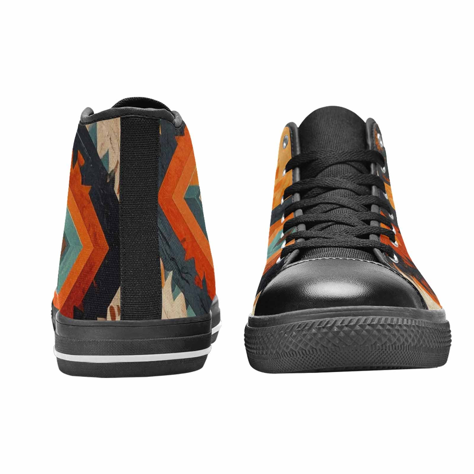 WOMEN'S Southwestern Geometric Diamond High Top Canvas Surreal Sneakers